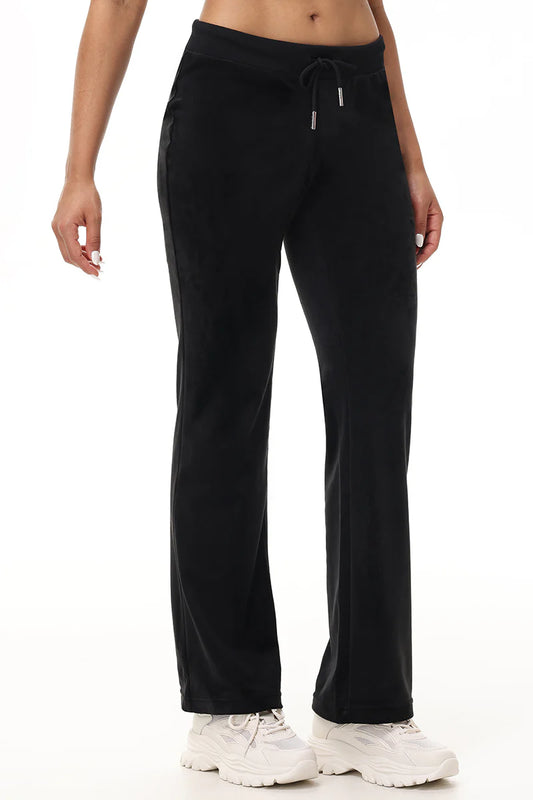Juicy Couture - Big Bling Luxe Velour Track Pants : Liquorice