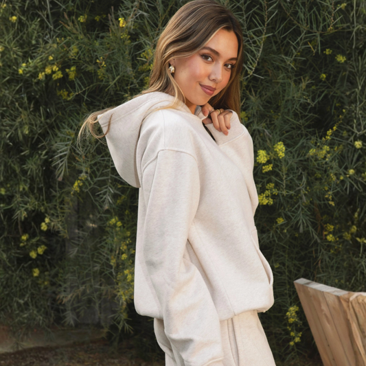 The Off Duty Hoodie: Oat Heather