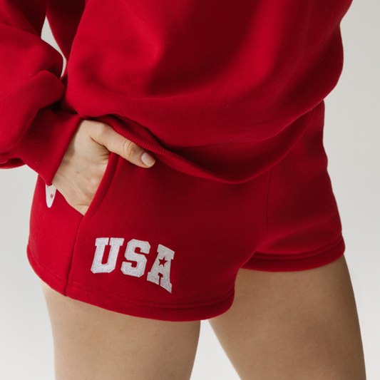 Happy Camp3r - Red USA Core Shorts