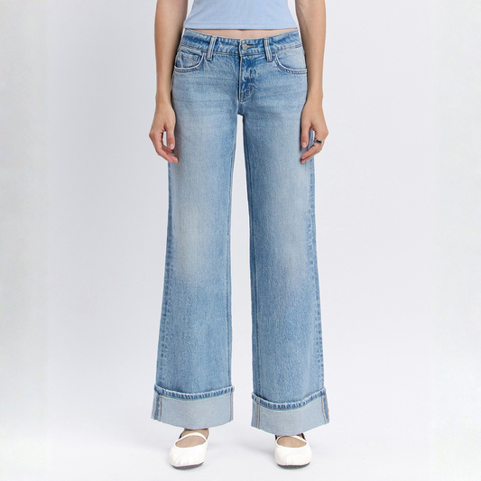 Kris Cuffed Low Rise Baggy Jean