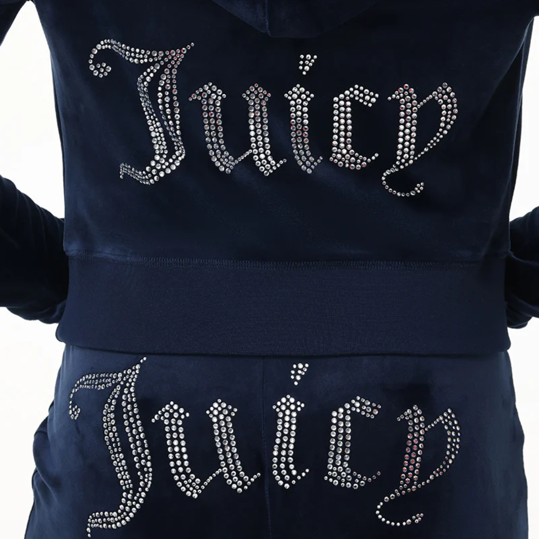 Juicy Couture - OG Big Bling Velour Hoodie: Royal Blue