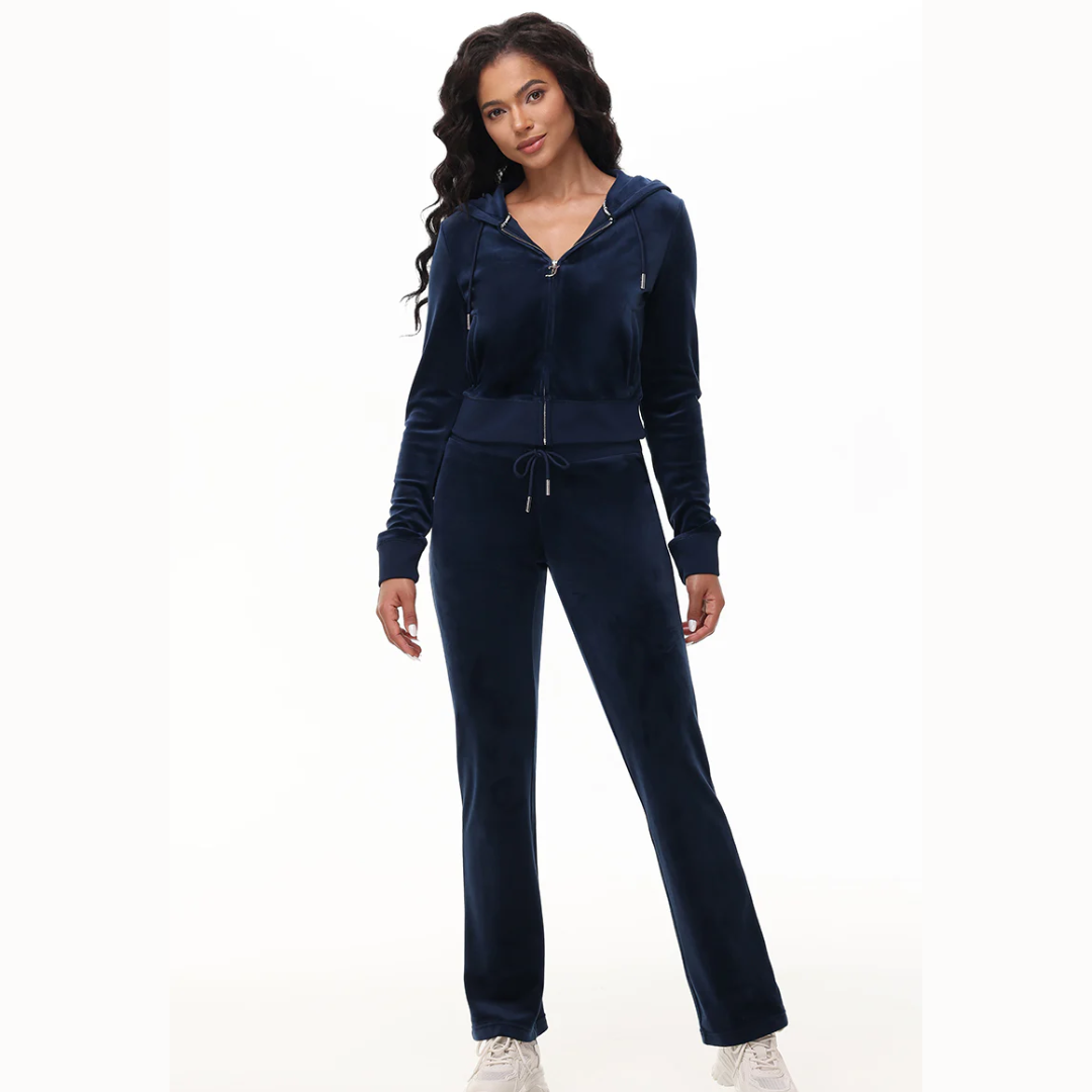 Juicy Couture - OG Big Bling Velour Track Pants: Royal Blue