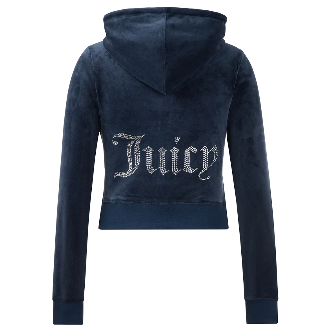 Juicy Couture - OG Big Bling Velour Hoodie: Royal Blue