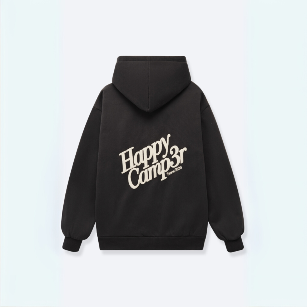 Happy Camp3r - Puff Core Hoodie: Charcoal
