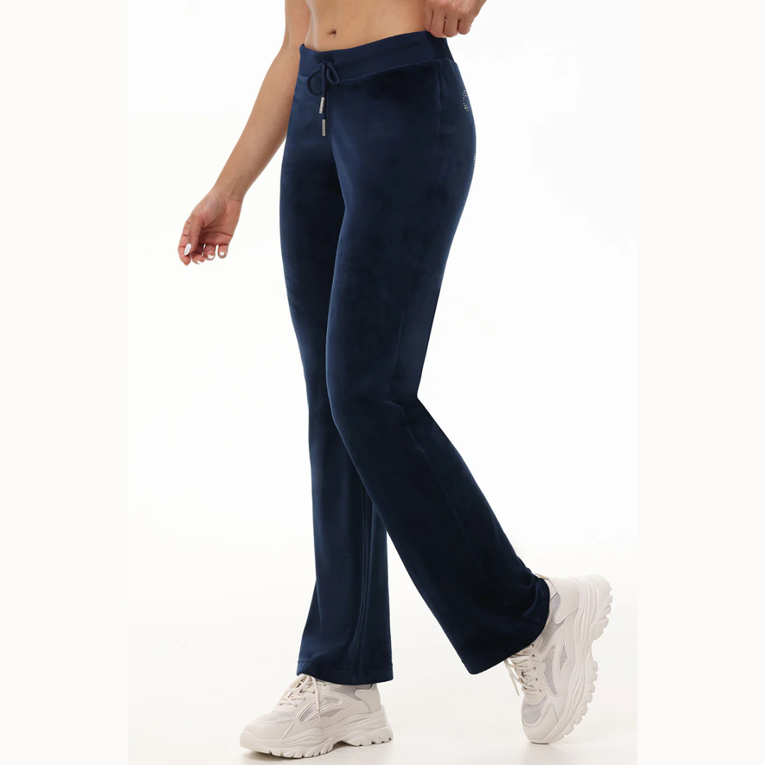 Juicy Couture - OG Big Bling Velour Track Pants: Royal Blue