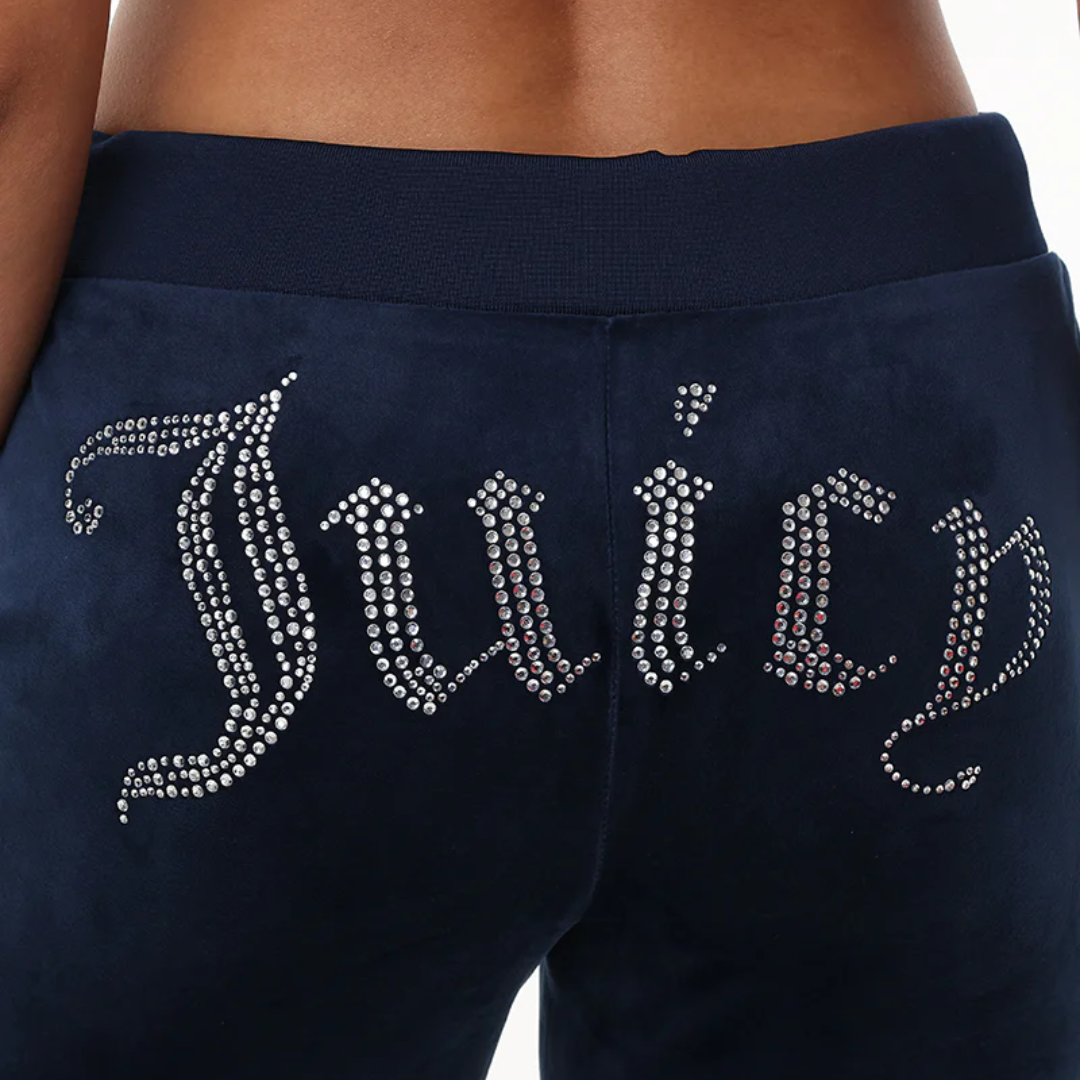 Juicy Couture - OG Big Bling Velour Track Pants: Royal Blue