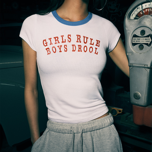BOYS LIE - GIRLS RULE BOYS DROOL BABY TEE