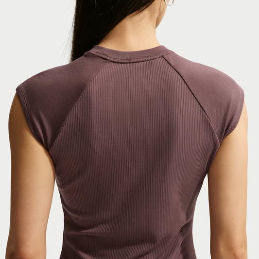 Nike Sportswear Chill Knit Ribbed Tee: Brown