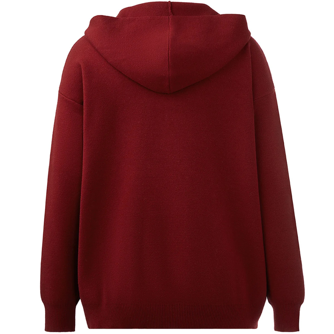 Juicy Couture - Embroidered Oversized Hoodie: Red Dahlia