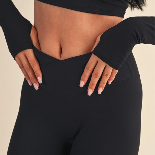 Fabi Crossover Legging: Black