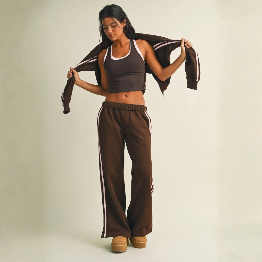 Delaney Double Layered Racerback Tank: Dark Chocolate
