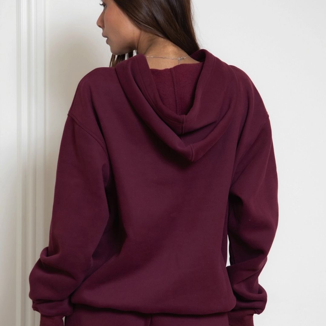 The Off Duty Hoodie: Black Cherry