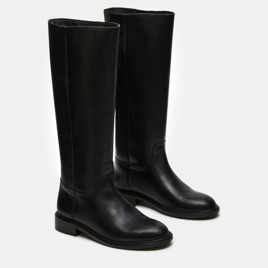 Marna Black Leather Boots