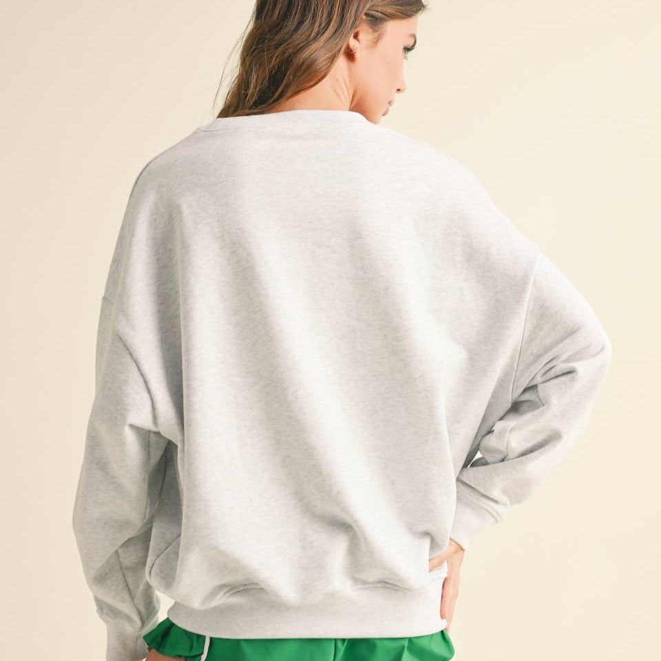 Malibu Tennis Club Crewneck: Heather Grey