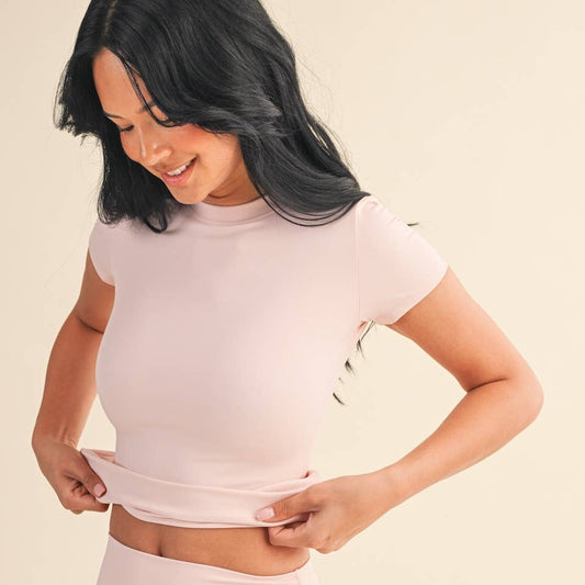 Tay Performance Tee: Baby Pink