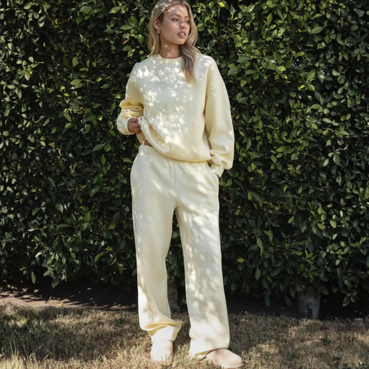 The Off Duty Sweatpant: Lemon Cream