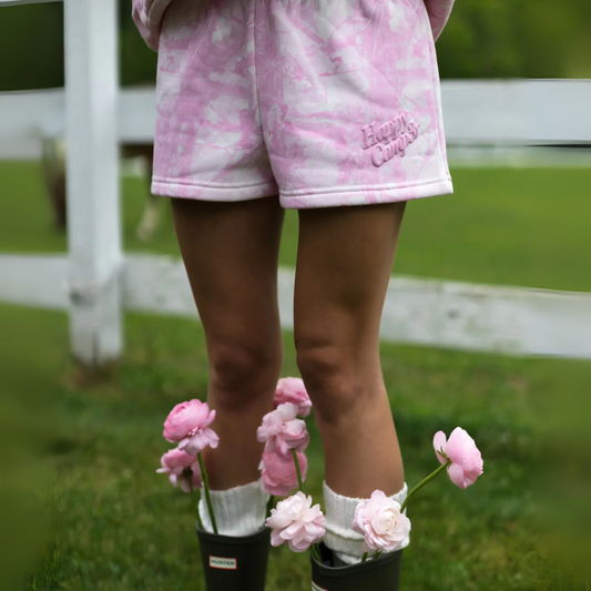 Happy Camp3r – Soft Pink Camo Ellie Shorts