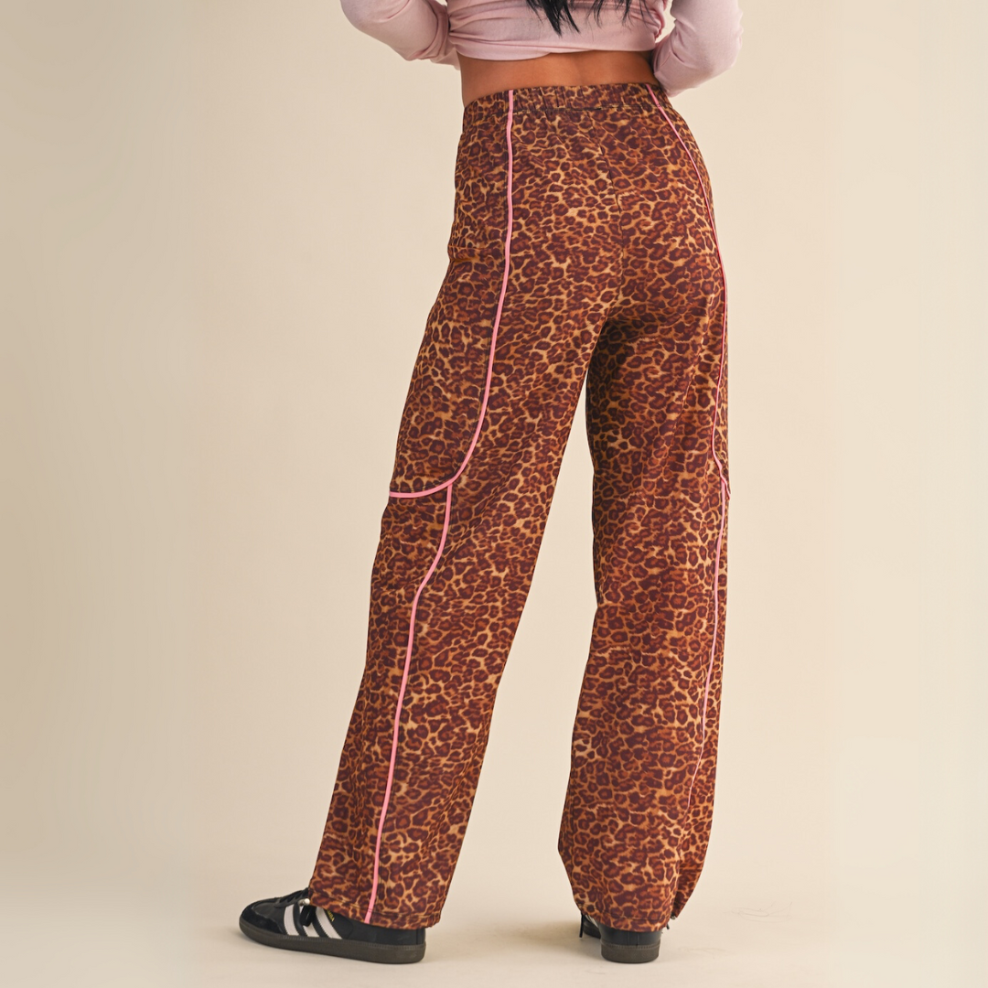 Channing Track Pants: Leopard