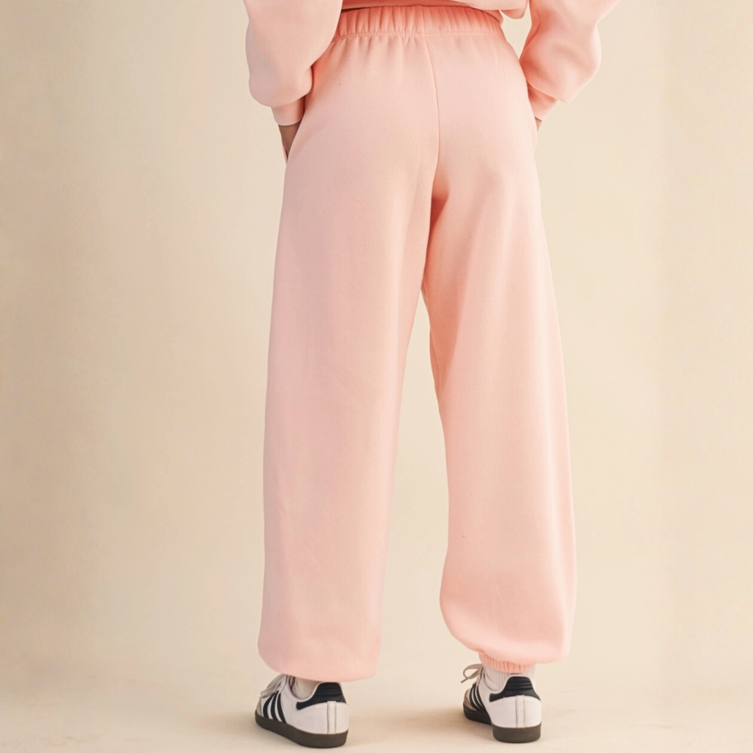 Laura Cozy Fleece Joggers: Pink