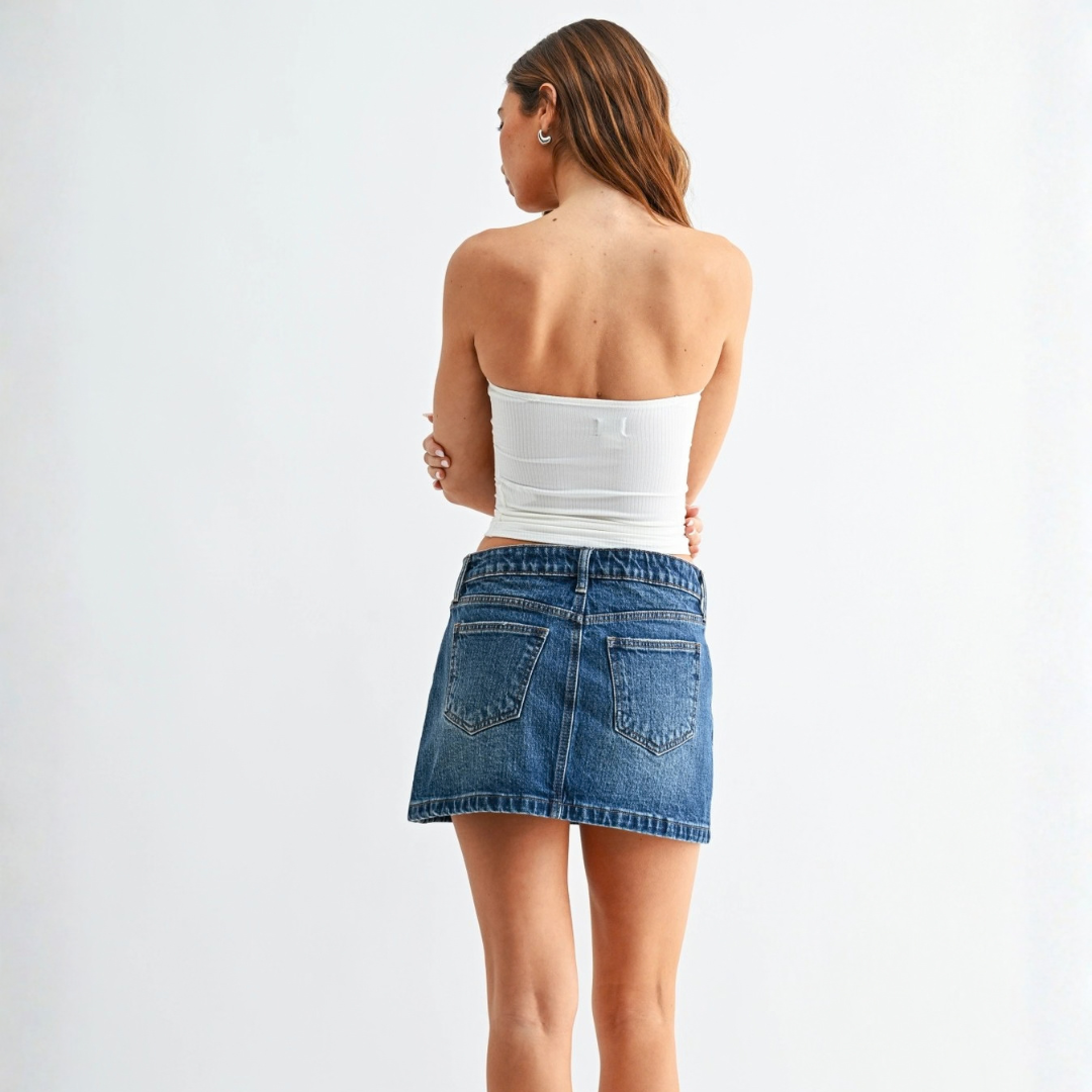 Jade Micro Jean Skirt