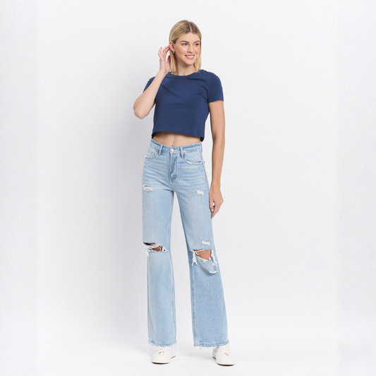 Leslie 90's High Rise Distressed Jean