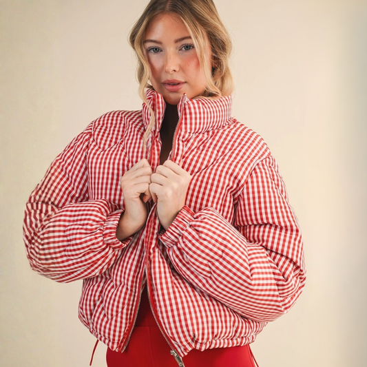 Mabel Gingham Puffer Jacket