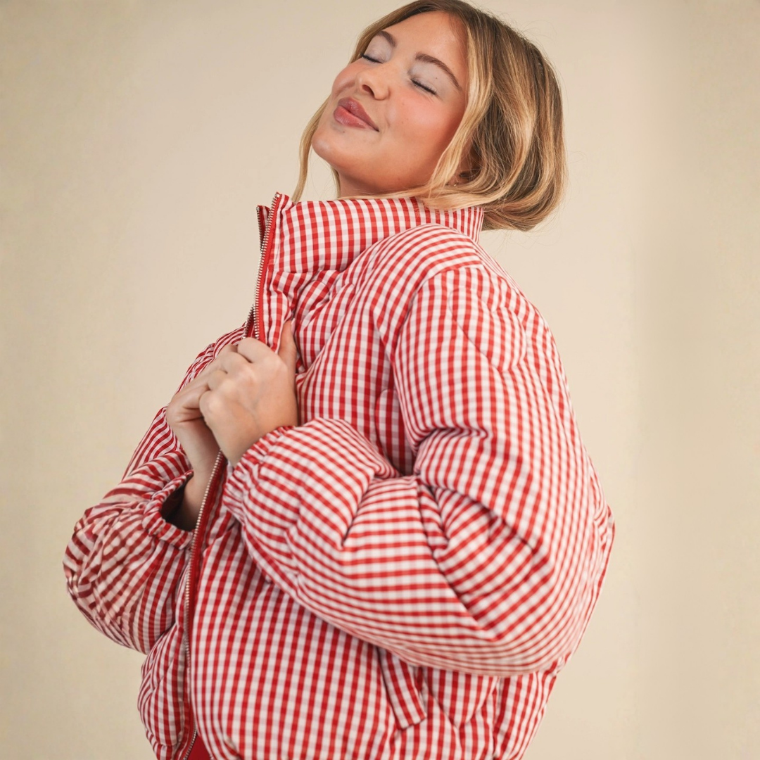 Mabel Gingham Puffer Jacket