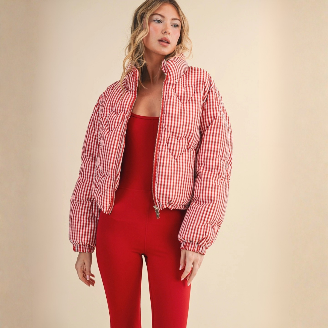 Mabel Gingham Puffer Jacket