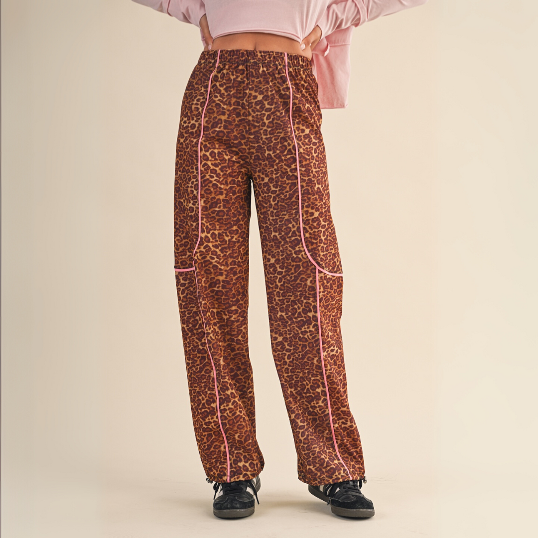 Channing Track Pants: Leopard