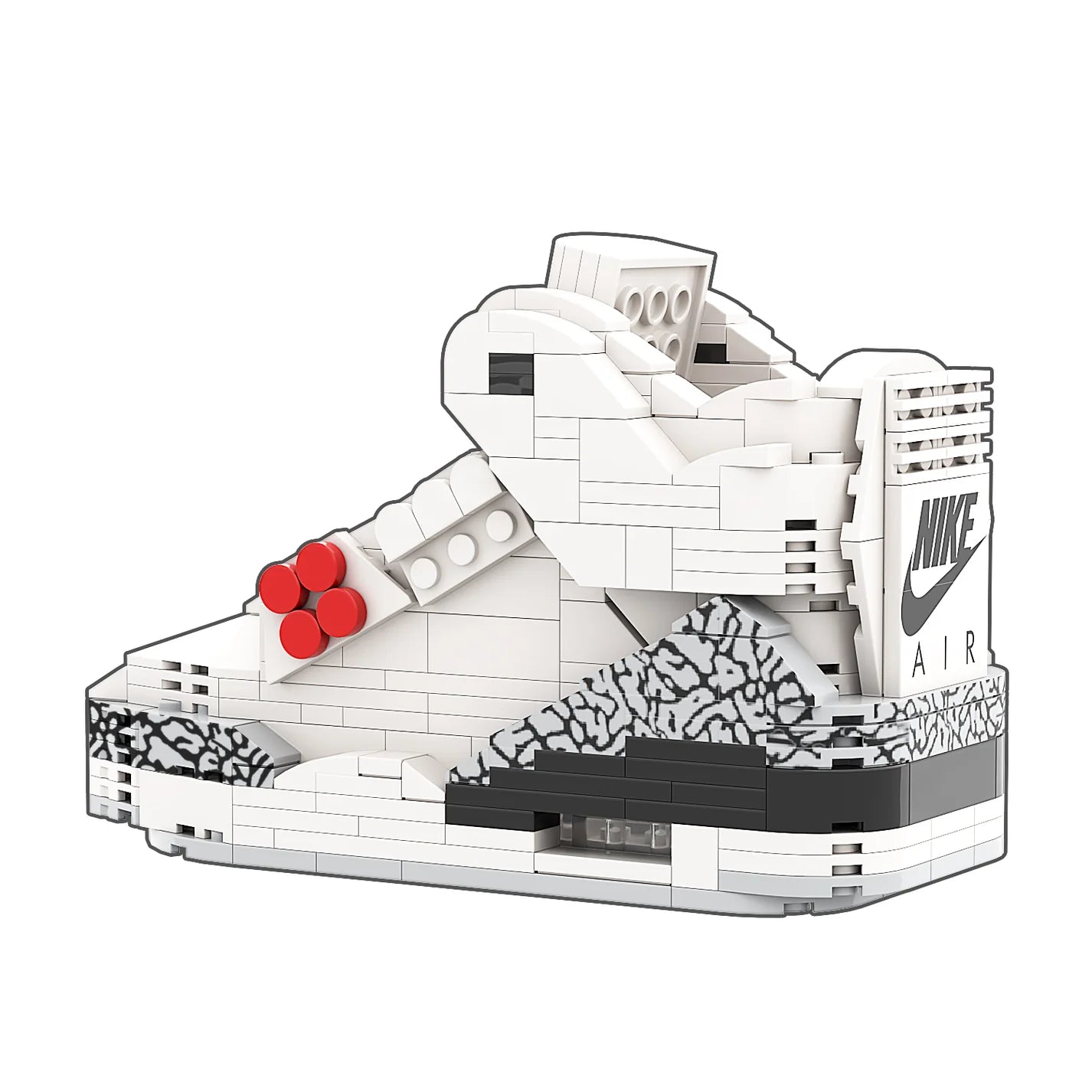 Sneaker Bricks Jordan 3 White Cement Mini Figure