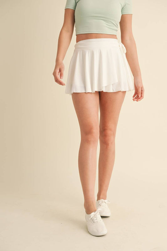 Suz Wrap Skort: White