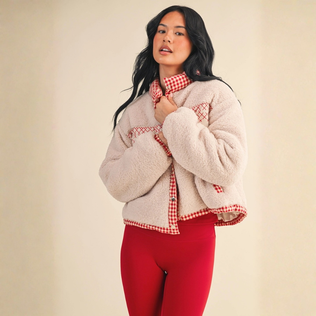 Clarice Reindeer Sherpa Jacket