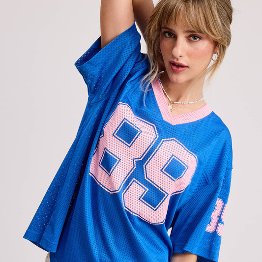 Gabriella Jersey Top: Royal Blue
