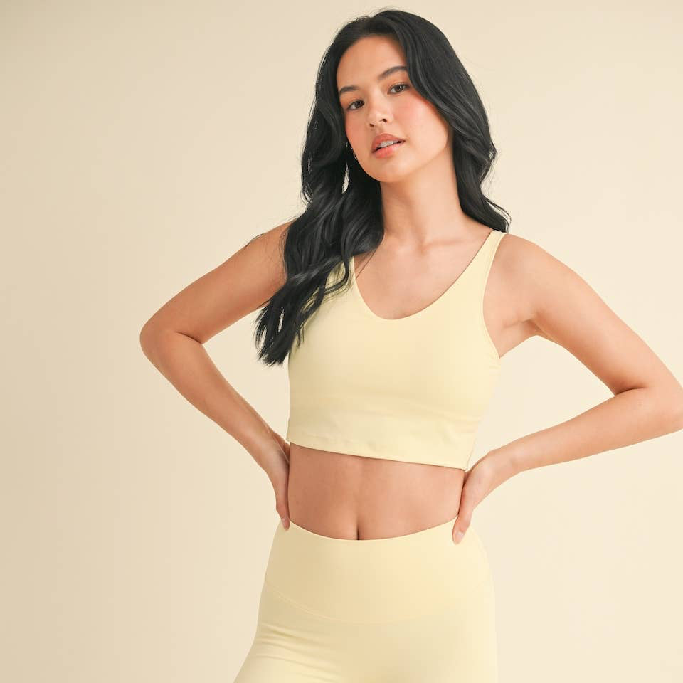 Lucinda Cropped Tank Top: Lemon