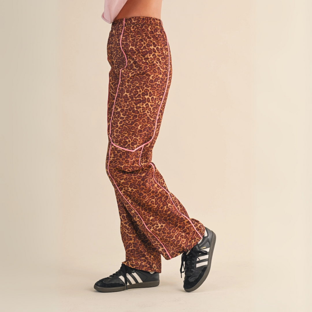 Channing Track Pants: Leopard