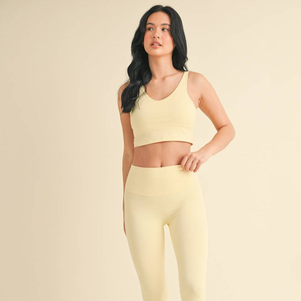 Lucinda Cropped Tank Top: Lemon