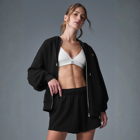 alo - Accolade Full Zip Hoodie: Black