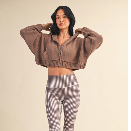 Emilia Knit Hoodie: Chocolate