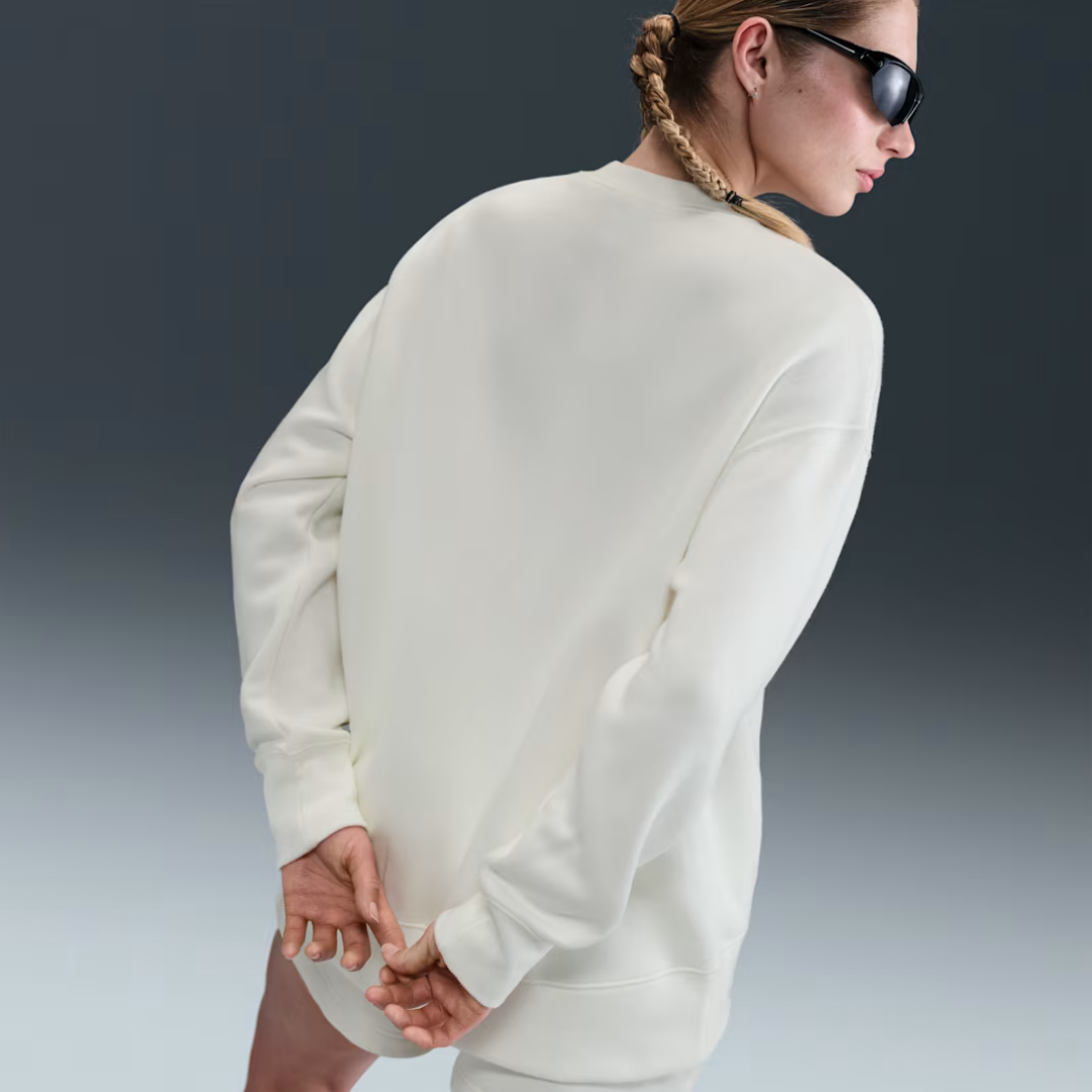 Nike Phoenix Fleece Oversized Crew: White