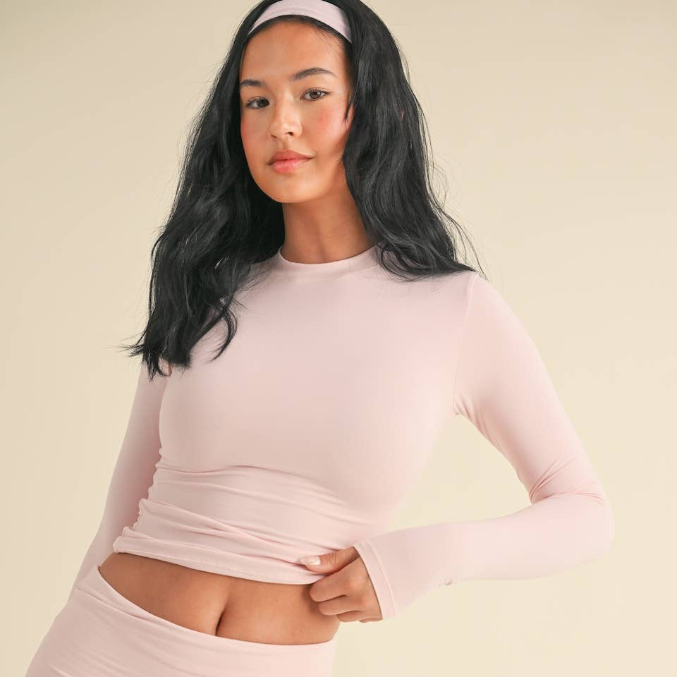 Cecilia Soft Knit Long Sleeve: Baby Pink