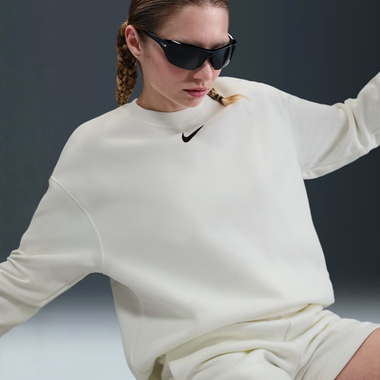 Nike Phoenix Fleece Oversized Crew: White