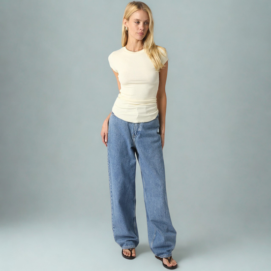 The Camille Fitted Tee: Ivory