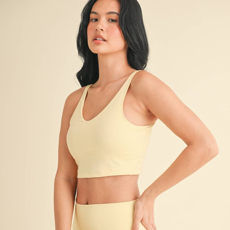 Lucinda Cropped Tank Top: Lemon