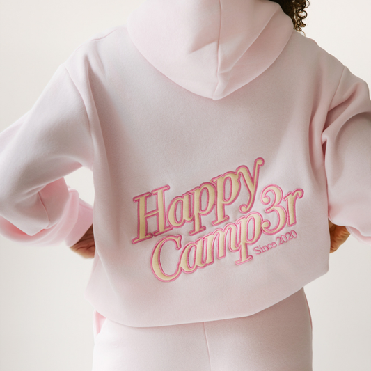 Happy Camp3r - Pink Appliqué Hoodie