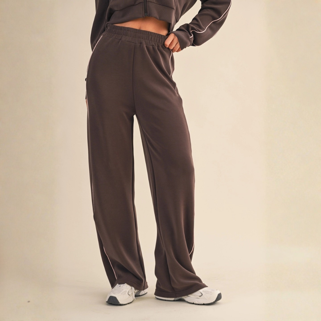 Maya Super Soft Track Pant – Chocolate – Lilac Blonde Maya Super Soft Track Pant – Chocolate – Lilac Blonde