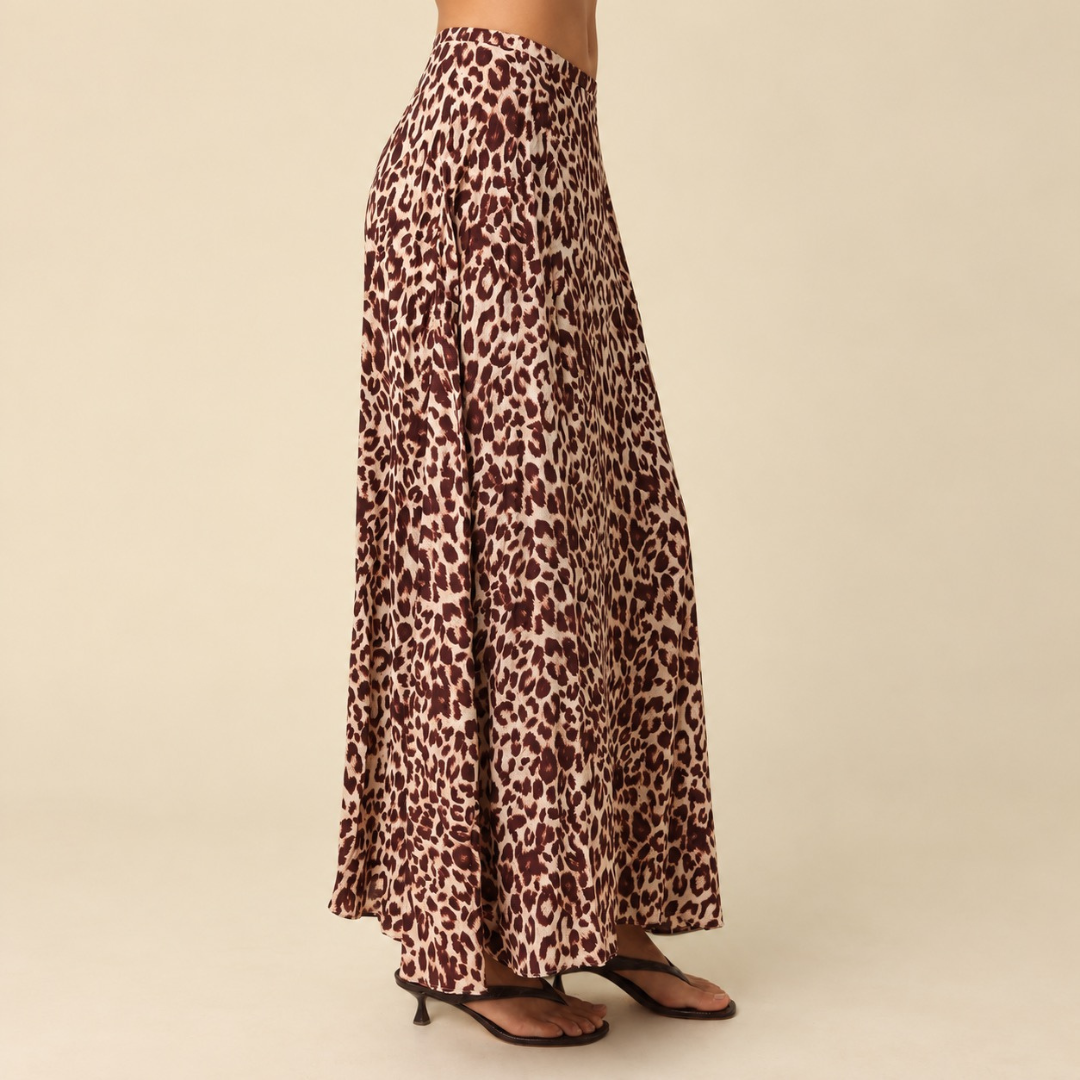 Cleo Leopard Flowy Maxi Skirt