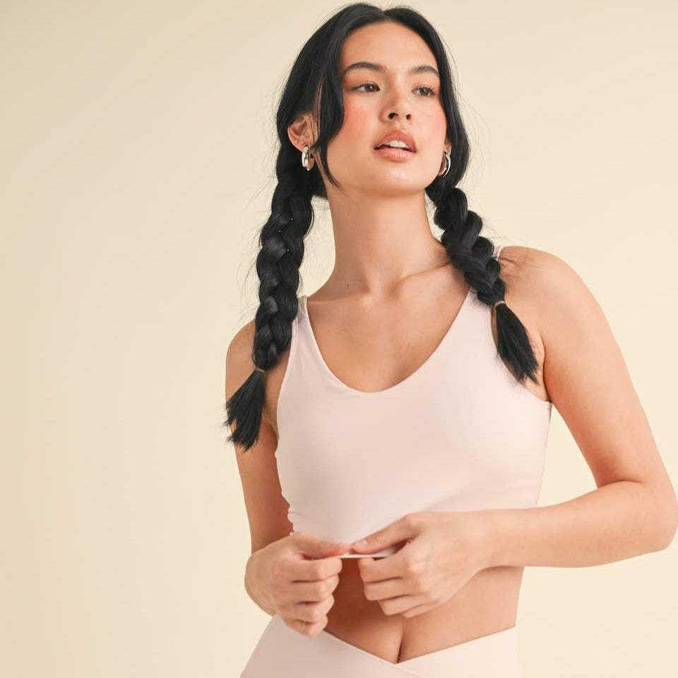 Lucinda Cropped Tank Top: Baby Pink