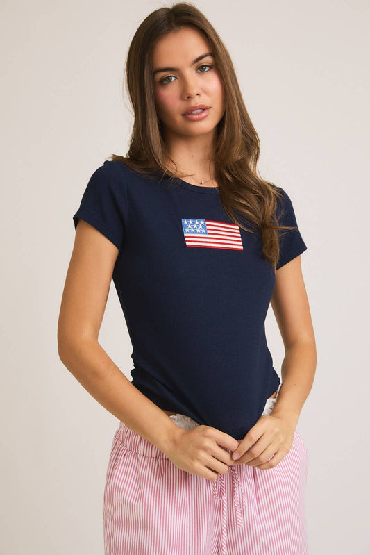 Brooke Tee: Navy