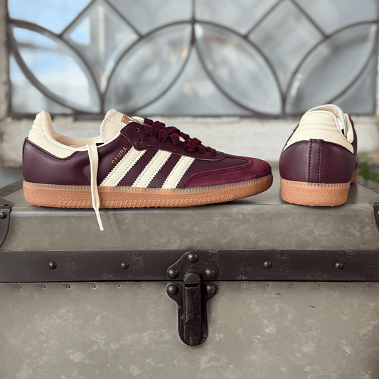 adidas Samba OG Maroon Gold Metallic Women's