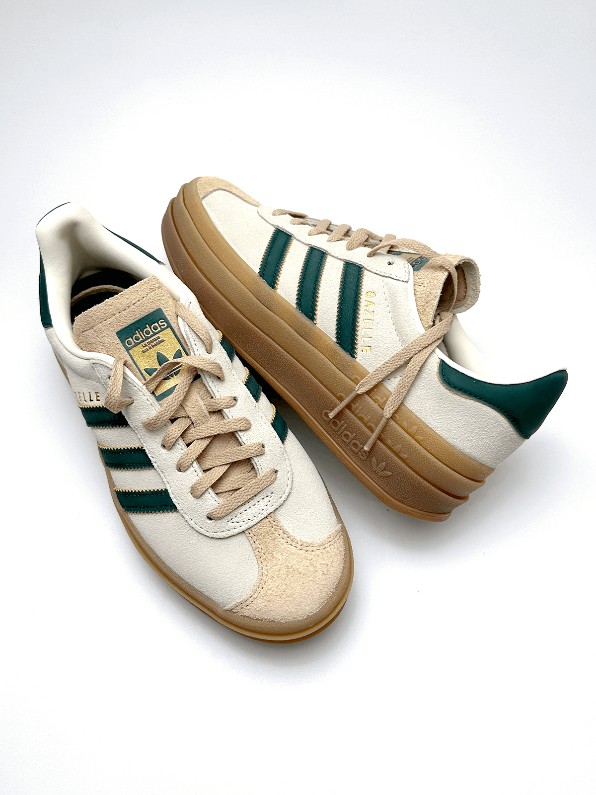 Adidas Gazelle Bold Magic Beige Collegiate Green